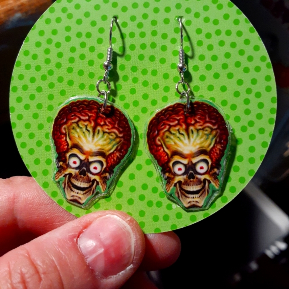 Mars attacks earrings space alien